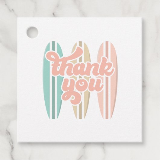 Étiquettes Cadeau Bébé à bord Surfboard Baby shower de plage (Devant)