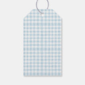 Étiquettes-cadeau Bébé Bleu Gingham Un Canard Chanceux Ballon Annive (Dos)