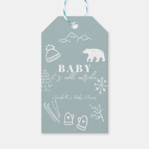 Étiquettes-cadeau Bébé Bleu Il Fait Froid Dehors Cadeau de Baby Show