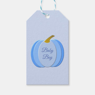 Étiquettes-cadeau Bébé Bleu mignon Citrouille Personnalisé