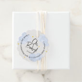 Étiquettes Cadeau Bébé bleu nuages Oh bébé Merci (En situation)