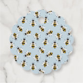 Étiquettes Cadeau Bébé bleu pâle à Bee Honey Douche Favoriser Balise (Dos)