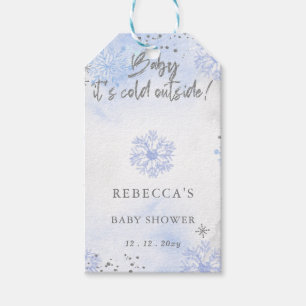 Étiquettes-cadeau Bébé bleu son Baby shower d'hiver froid à l'extéri