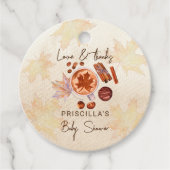 Étiquettes Cadeau Bébé brasse automne automne baby shower préféré (Devant)