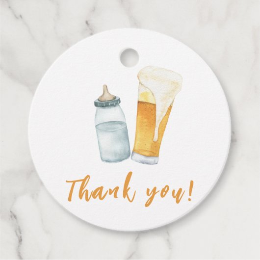 Étiquettes Cadeau Bébé brasse Bouteille Bière Merci (Devant)