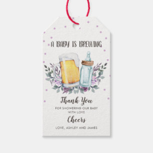 Étiquettes-cadeau Bébé brasse du Merci de Baby shower Tag Green