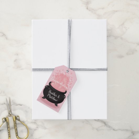 Étiquettes-cadeau Bébé brasse Sorcière douche gothique rose fille (Avec de la ficelle)
