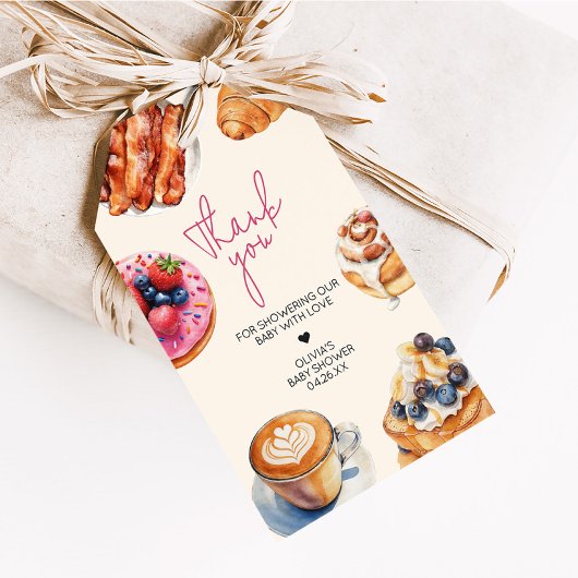 Étiquettes-cadeau Bébé Brunch Pâtisseries de pain Baby shower Favori