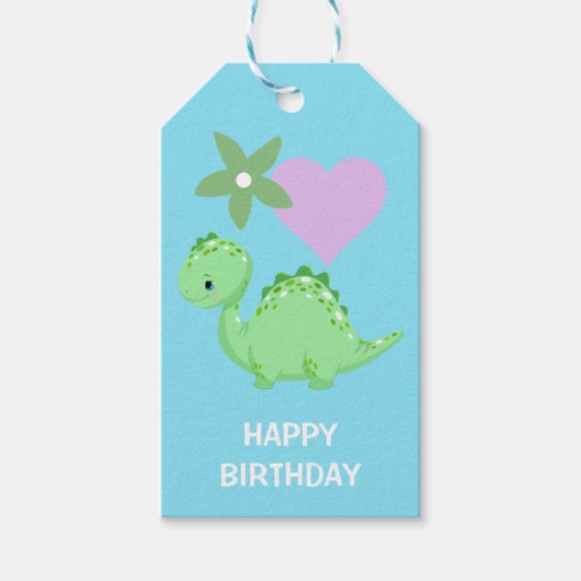 Étiquettes-cadeau Bébé Dinosaur Anniversaire (Devant)