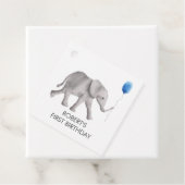 Étiquettes Cadeau Bébé Eléphant Anniversaire Balises cadeaux, bleu e (En situation)