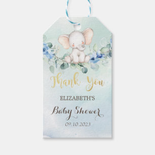 Étiquettes-cadeau Bébé éléphant mignon roses bleues Baby Shower