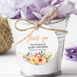 Étiquettes Cadeau Bébé en fleur Baby shower à crâne