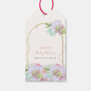 Étiquettes-cadeau Bébé En Fleur Boho Arch Baby shower Cactus