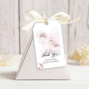 Étiquettes-cadeau Bébé en Fleur Bow Printemps Jardin Fille Baby show