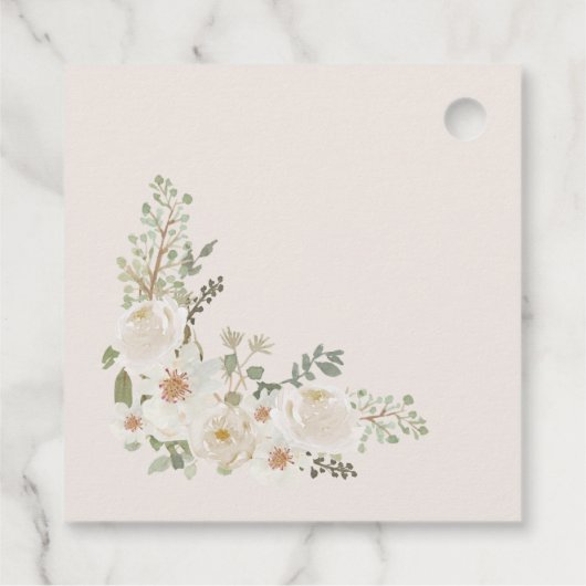 Étiquettes Cadeau bébé en fleur d'ivoire baby shower fleuri (Dos)