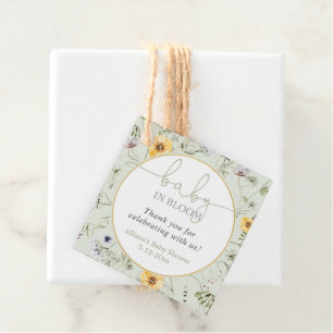 Étiquettes Cadeau Bébé en fleur fleurs sauvages floraux sans sexe