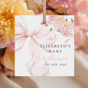 Étiquettes Cadeau Bébé en fleurs Baby Shower rose