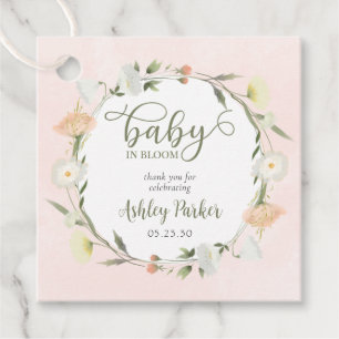 Étiquettes Cadeau Bébé en fleurs Baby Sprinkle Wildflower Merci