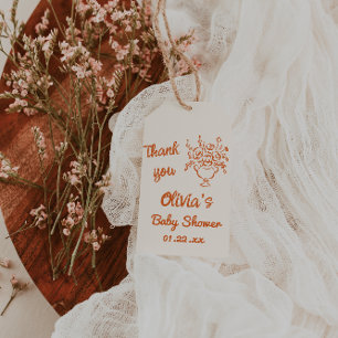 Étiquettes-cadeau Bébé en fleurs main tiré Baby shower floral