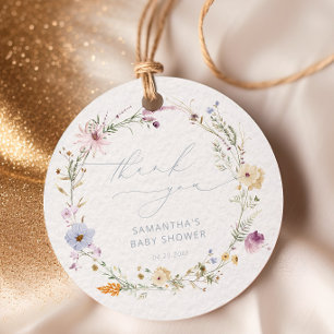 Étiquettes Cadeau Bébé en fleurs Remerciements pour la Baby Shower B