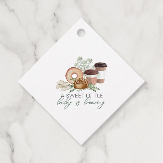 Étiquettes Cadeau Bébé est en train de brasser (Devant)