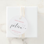 Étiquettes Cadeau Bébé faire potion mignonne rose Baby shower fille (En situation)