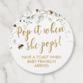 Étiquettes Cadeau Bébé fleur sauvage Bee Pop It When She Pops (Devant)