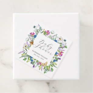 Étiquettes Cadeau Bébé fleur sauvage dans le Baby shower en fleurs