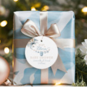 Étiquettes Cadeau Bébé Floral En Fleur Bleu Bébé Garçon Douche