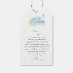 Étiquettes-cadeau Bébé garçon étoile dorée lit Bliss cigogne livrais