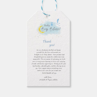 Étiquettes-cadeau Bébé garçon étoile dorée lit Bliss cigogne livrais