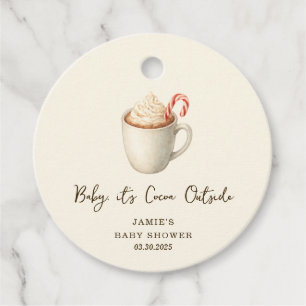 Étiquettes Cadeau Bébé, il fait chocolat dehors Baby Shower