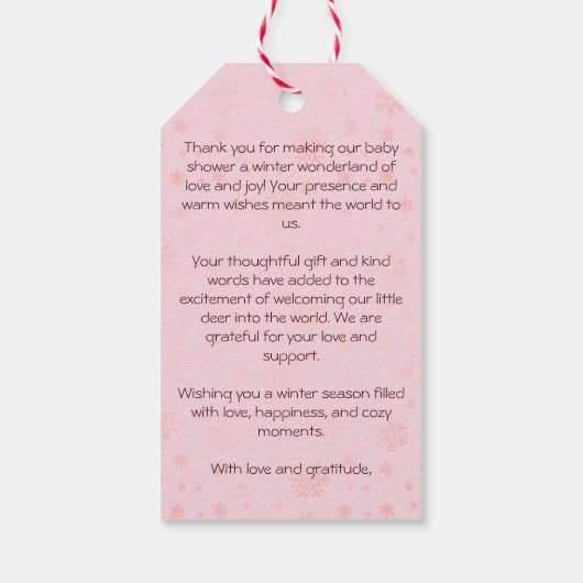 Étiquettes-cadeau Bébé il fait froid à l'extérieur baby shower bébé  (Dos)