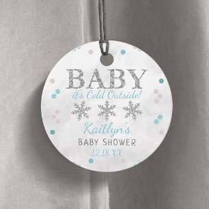 Étiquettes Cadeau Bébé Il fait froid dehors garçons Baby shower d'hi