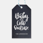 Étiquettes-cadeau Bébé Il fait froid dehors | Tableau | Rouge (Devant)