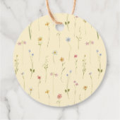 Étiquettes Cadeau Bébé jaune en Merci de boue fleurie (Dos)