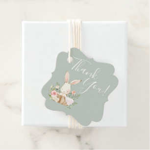 Étiquettes Cadeau Bébé mignon amour lapin lapin Baby shower Merci
