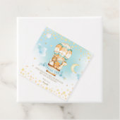 Étiquettes Cadeau Bébé mignon Animaux Hot Air Balloon Merci (En situation)