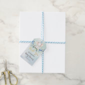 Étiquettes-cadeau Bébé mignon Eléphant Bleu Rose Baby shower (Avec de laficelle)