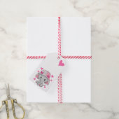 Étiquettes-cadeau Bébé mignon Eléphant fille (Avec de la ficelle)