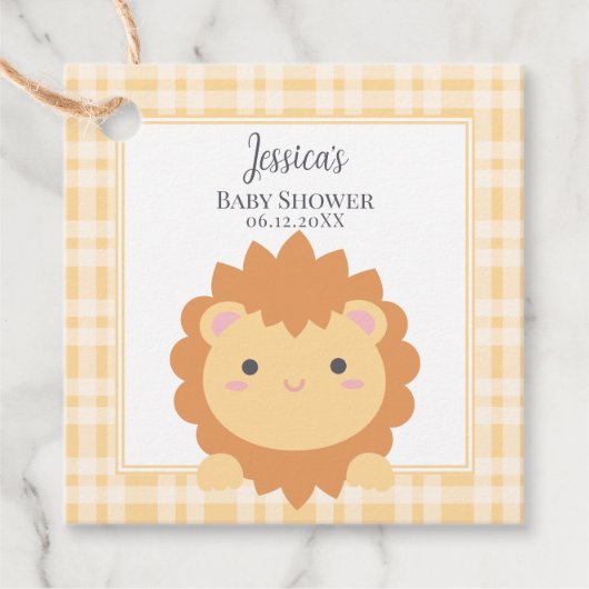 Étiquettes Cadeau Bébé mignon Lion Cub Jungle Animal Boy Baby shower (Devant)