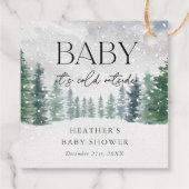 Étiquettes Cadeau Bébé neige d'hiver Il fait froid dehors Baby showe (Dos)