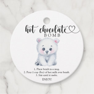 Étiquettes Cadeau Bébé ours polaire - Bombe de chocolat chaud