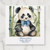 Étiquettes Cadeau Bébé Panda ours Garçon Baby shower Merci (Dos)