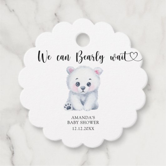 Étiquettes Cadeau Bébé polaire - on peut attendre (Devant)