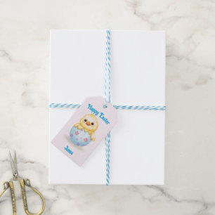 Étiquettes-cadeau Bébé Poussin Mignon Aquarelle Pâques