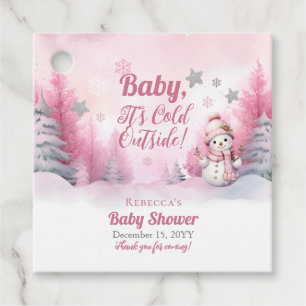 Étiquettes Cadeau Bébé rose C'est froid dehors Baby shower de fille