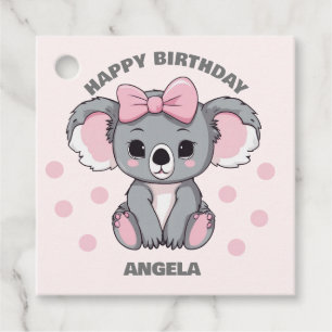Étiquettes Cadeau Bébé rose Koala Ours