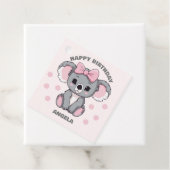 Étiquettes Cadeau Bébé rose Koala Ours (En situation)