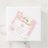 Étiquettes Cadeau Bébé rose son Baby shower d'hiver froid à l'extéri (En situation)